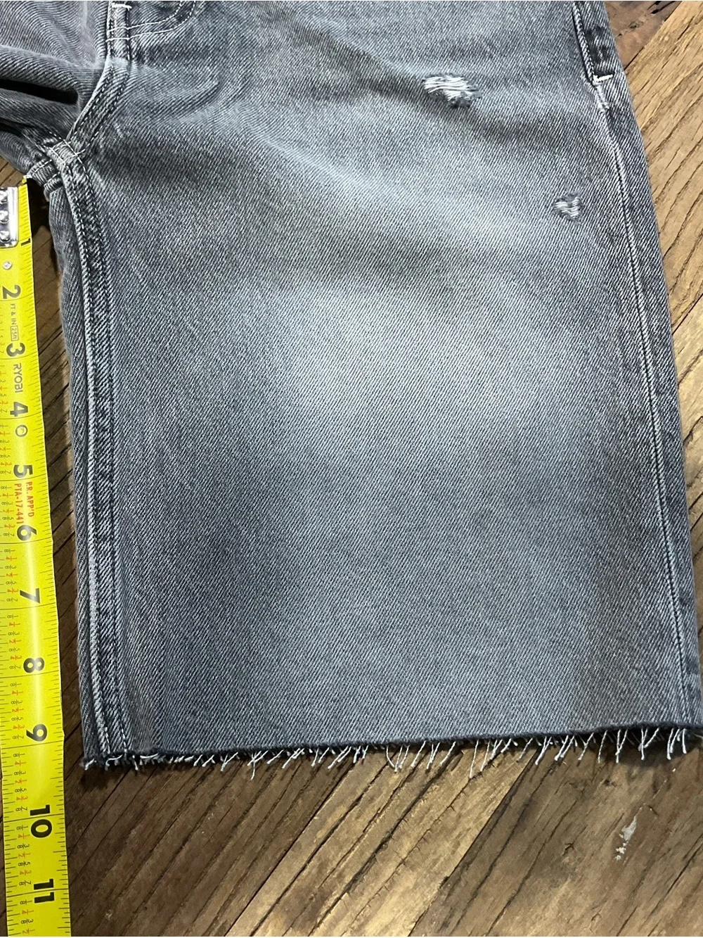 Etica Grey Brandy Long Short High-Rise Denim Bermuda Shorts Size 25 EUC